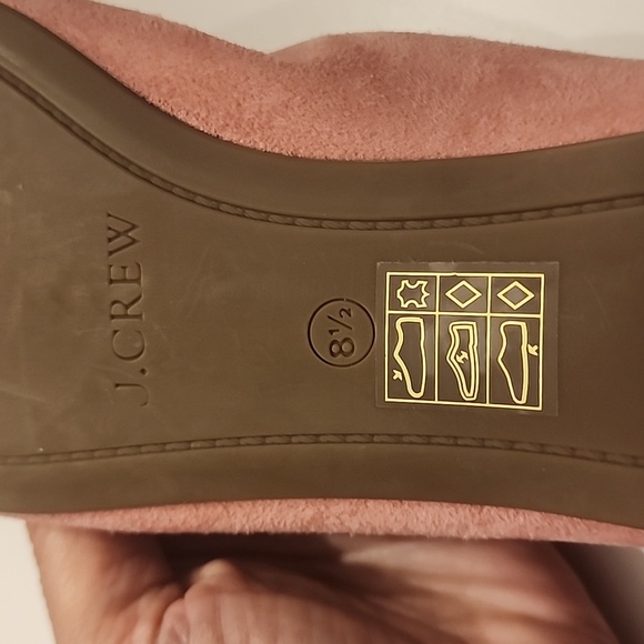 JCREW BLUSH PINK NWT REAL LEATHER SUEDE BALLET FLAT NON SKID SOLE SIZE 8.5 - Picture 6 of 6